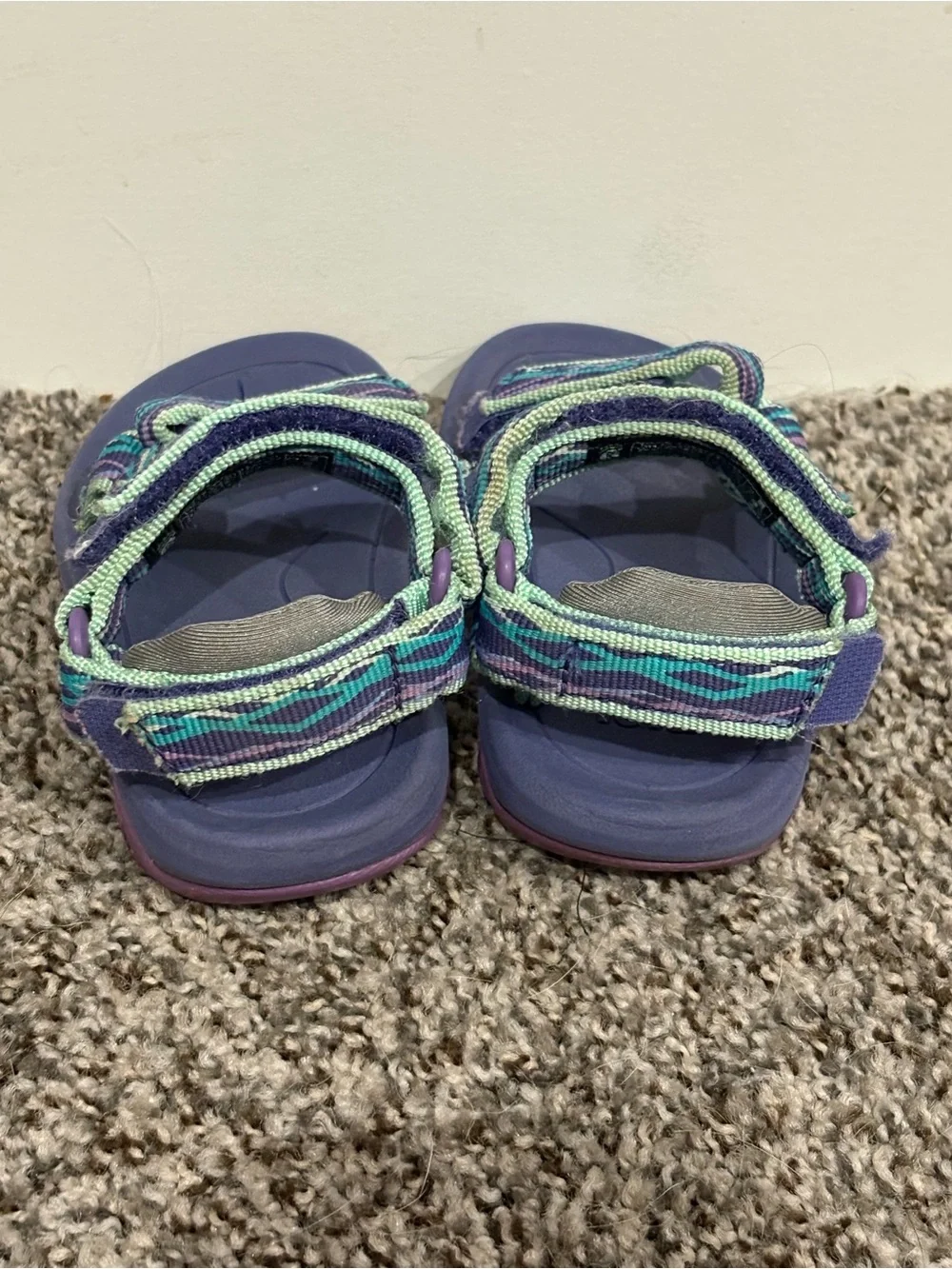 Teva Kids Purple, Teal & Mint Velcro Strappy Sandals Toddler Size 4c